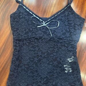 Hollister Navy Lace Camisole Top